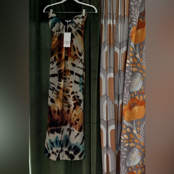 Strapless mesh tie dye Zara maxi dress - small - NWT - Picture 5 of 5